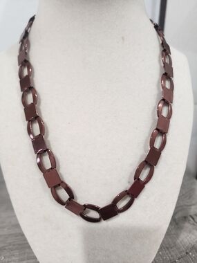 Women's Brown Link Necklace = Alexa Rae